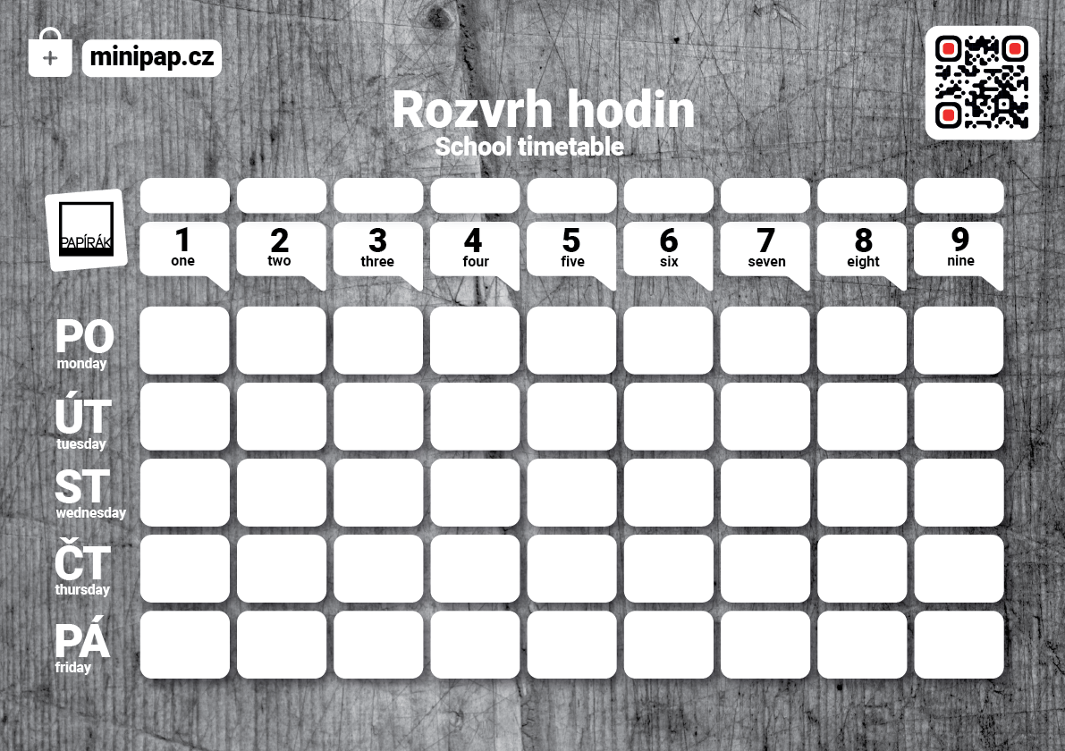 PAPÍRÁK rozvrh hodin 2025 PAPÍRÁK rozvrh hodin 2025